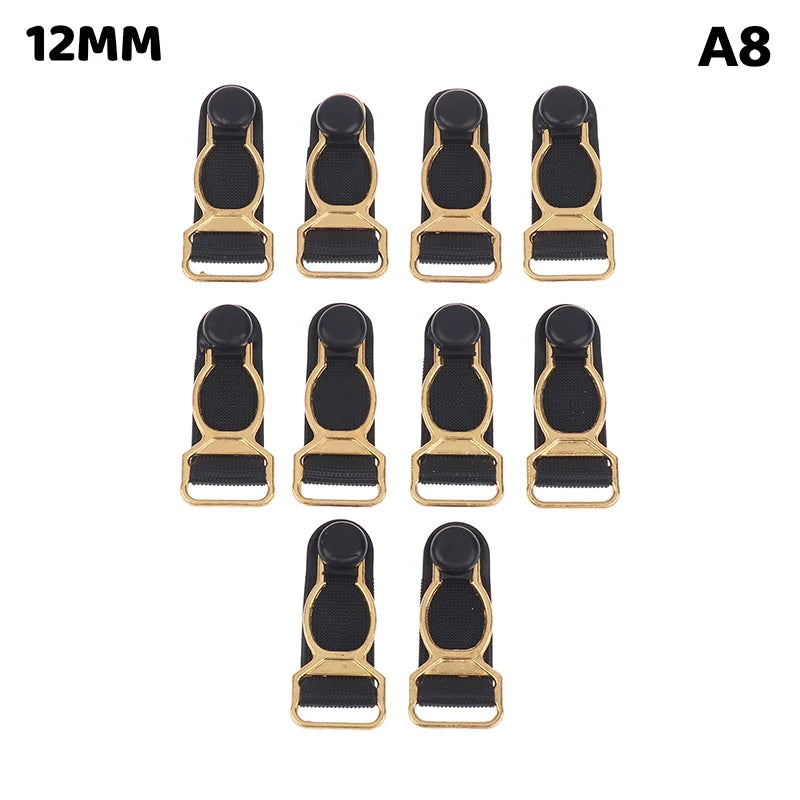10Pcs 10/12/15/18MM Metal Adjust Buckle For Corset Leg Garter Belt Clip Hook Suspender Ends Buckles Hosiery Stocking Grips