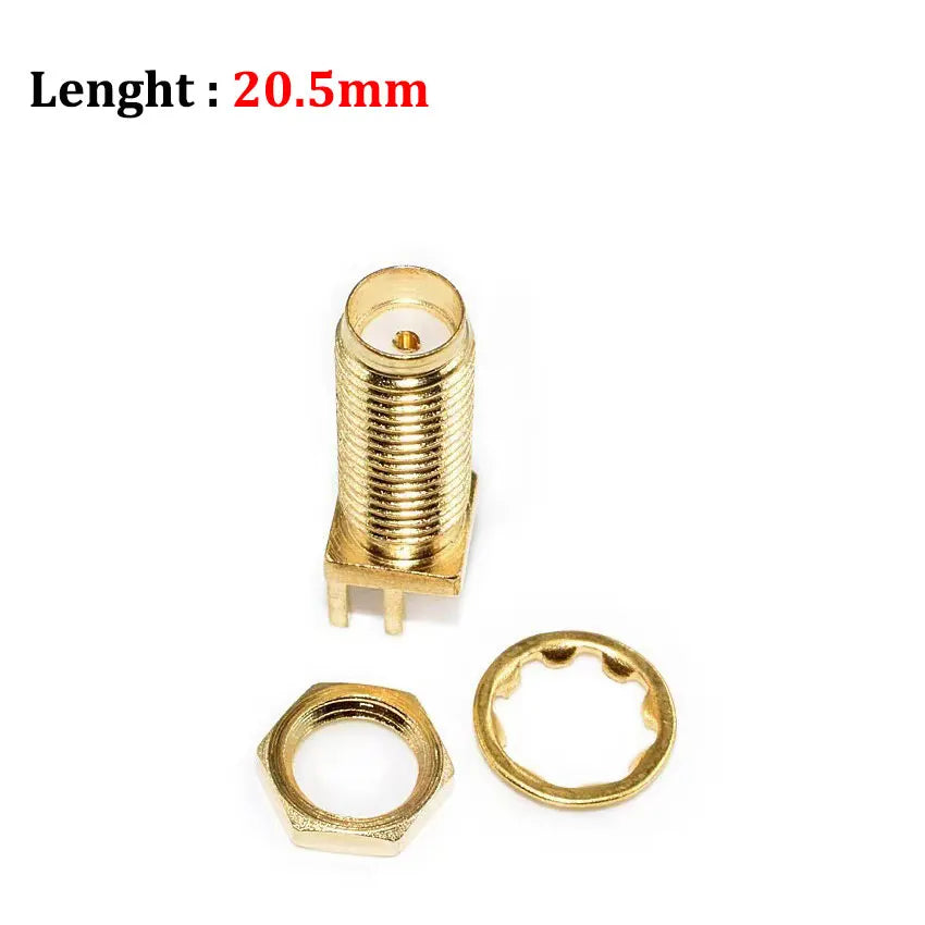 Cltgxdd 1/5/10pcs SMA-KE/KWE SMA Female Jack Adapter Solder Edge PCB Mount Antenna Base RF Copper Coaxial Connector Plug Socket