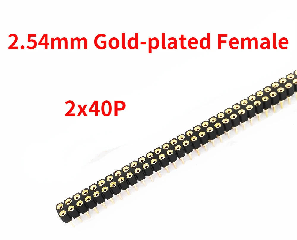10pcs 2.0mm/2.54mm Pitch 1/2x40Pin Single/Double RowCrystal IC Socket Hole Round Male Female Pin Header Connector