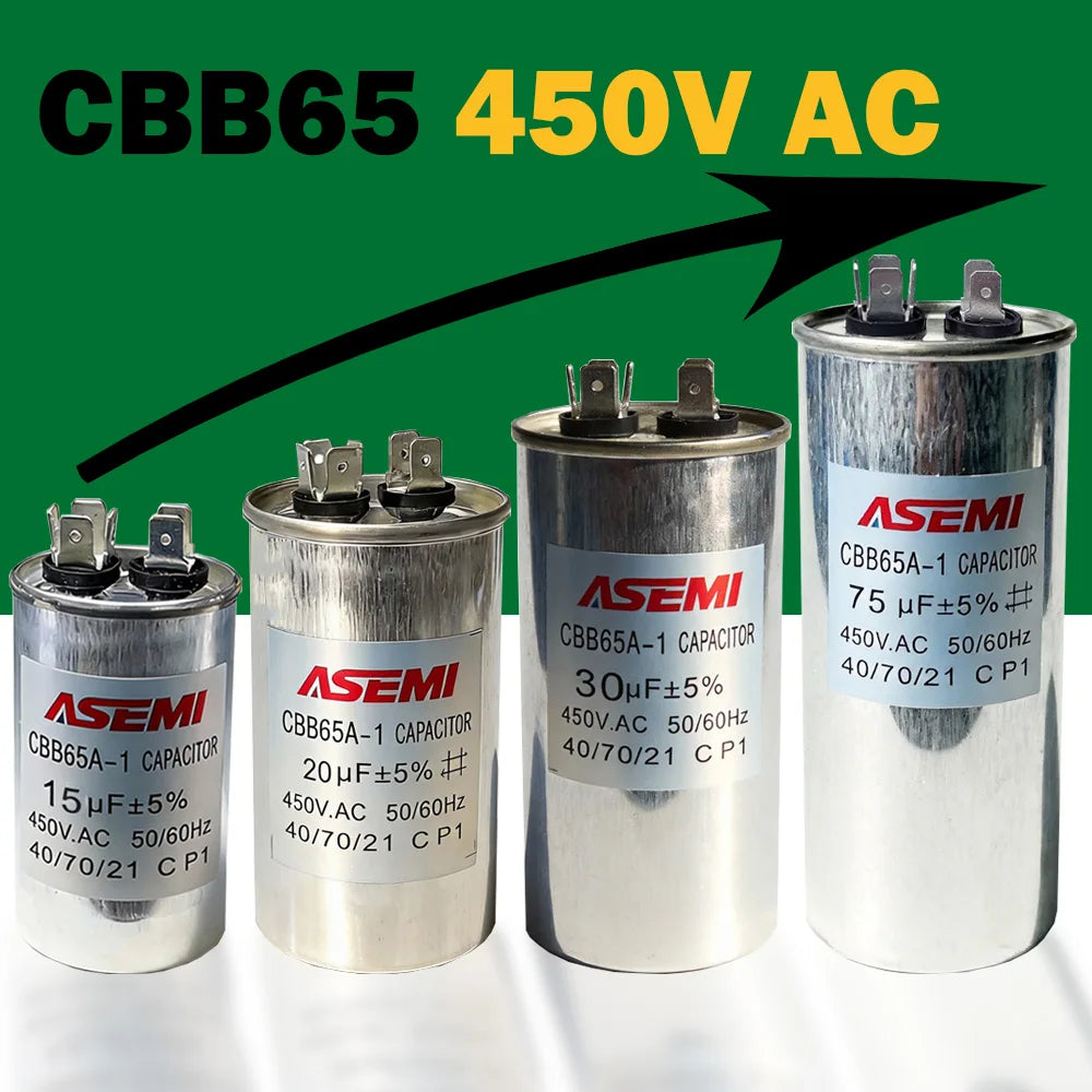 10uF 5uF 6uF 8uF 12uF 15uF 16uF 17uF 18uF CBB65 450V AC Motor Capacitor Air Conditioner Compressor Start Capacitor