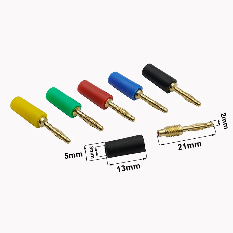 5pcs 2mm Banana Jack Plug Socket Stacked Male Female Insulated Terminal Block For Experimental Panel Testing Line Welded