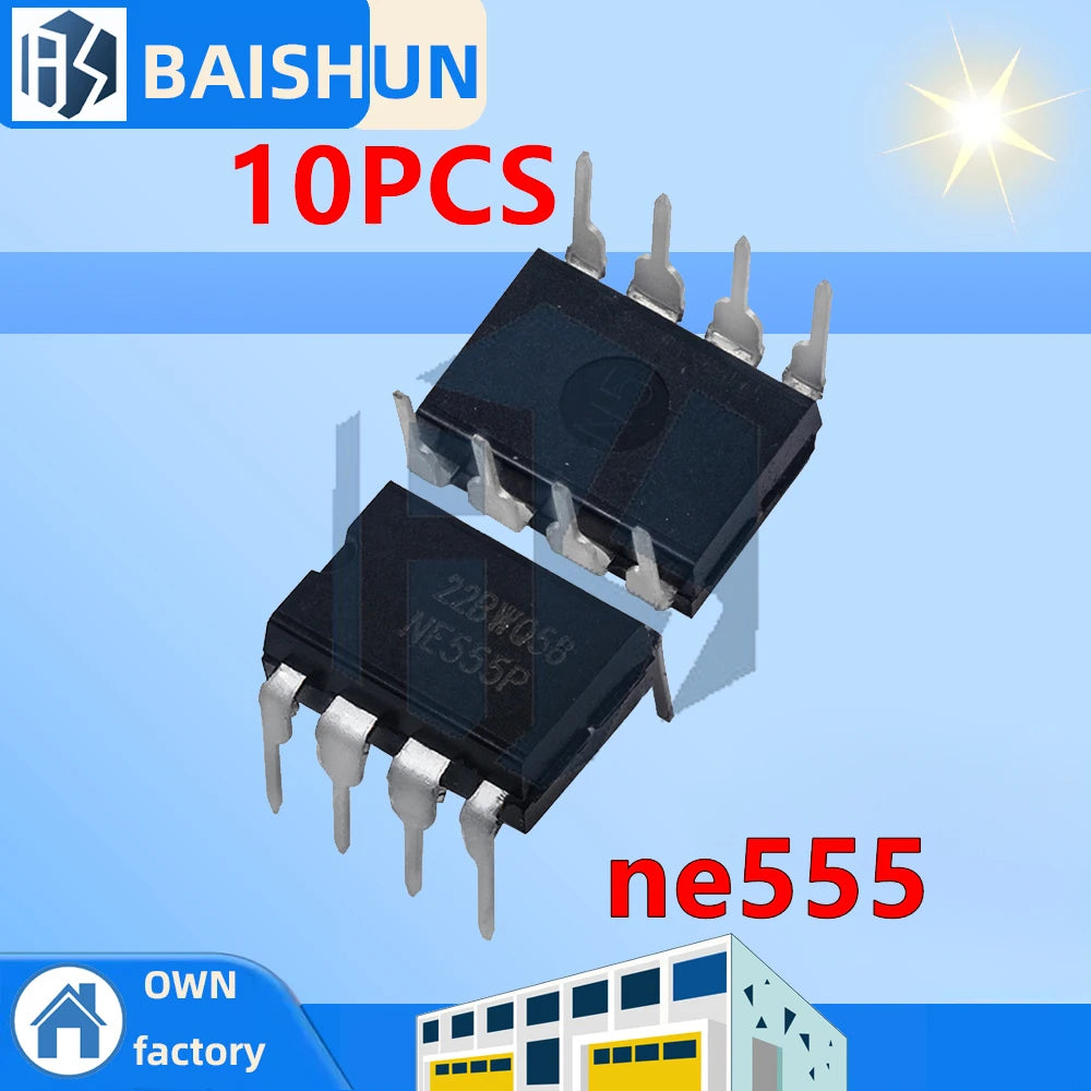 10PCS /20pcs/30pcs/40pcs/50pcs  New NE555 NE555P NE555N 555 Timers DIP-8 TEXAS