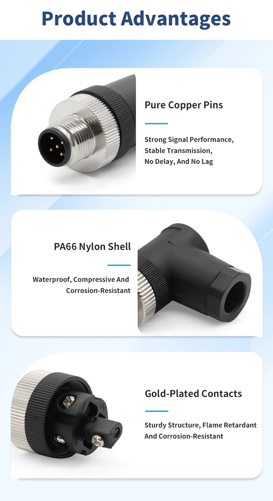 OMCH 1PCS M12 Sensor Connector Waterproof IP67 Aviation Plug Socket Male Female 4 5 8Pin Hole Straight Bend Angle Screw Threaded