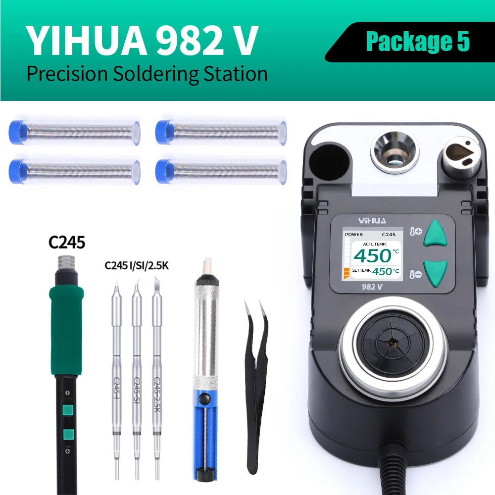 YIHUA 982-V Precision Solder Station with Fast Heating Micro Fine Tip C210 Soldering Iron Remote Control Handle