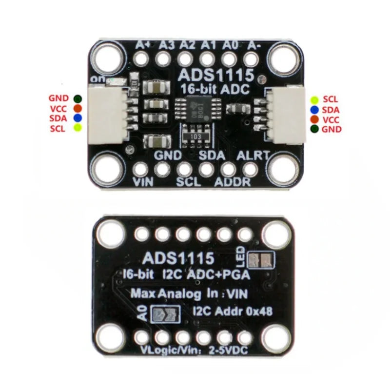 ADS1115 ADS1015 16-bit/12-bit ADC Programmable Gain Amplifier 4-channel Compatible with STEMMA QT/Qwiic