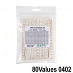 660pcs 200pcs 720pcs 4000pcs 0402 0603 0805 1206 1210 2512 smd resistor kit igmopnrq assorted kit 10k 100k 1k 1r 100r 220r 1% 5%