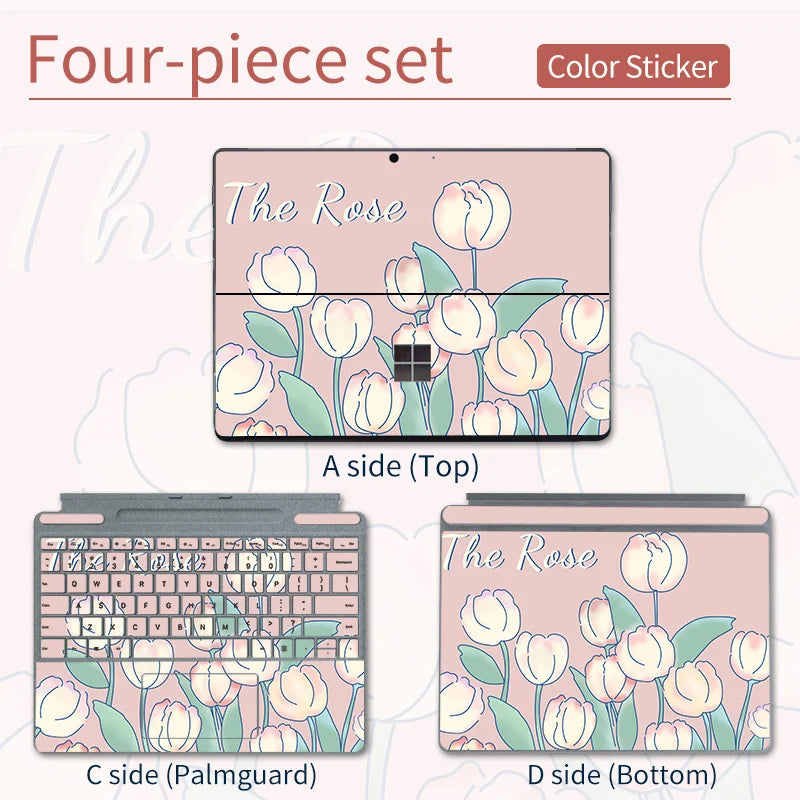 Color Printing Pattern Sticker  For Microsoft Surface Pro 7/6/5/4/3 9/8X Go 2 Back Cover Body Decal Skin Protector keyboard 10