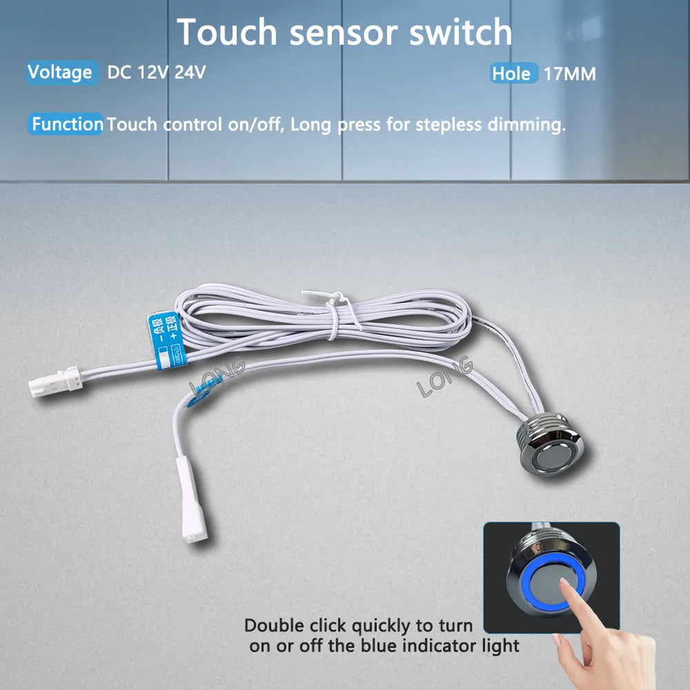 Wardrobe Sensor Switch DC12V 24V 5A PIR Hand Sweep Door Control Touch Sensor For LED Cabinet Closet Lighting