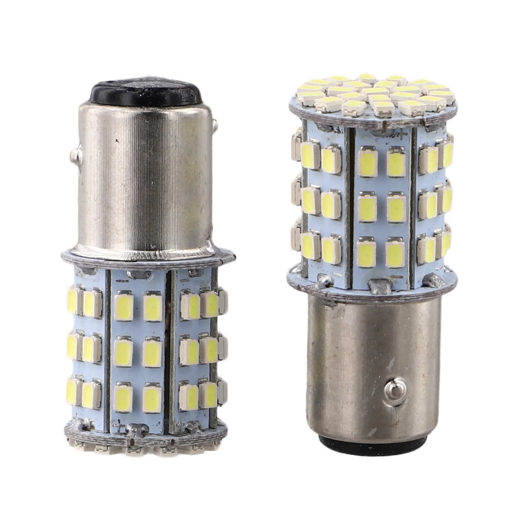2PCS Small LED Bulbs ForSMD 1206 BAY15D 64SMD LED 1157 Dual Filament Brake Stop Tail Light Bulb Globe 12V Turn Signal Light