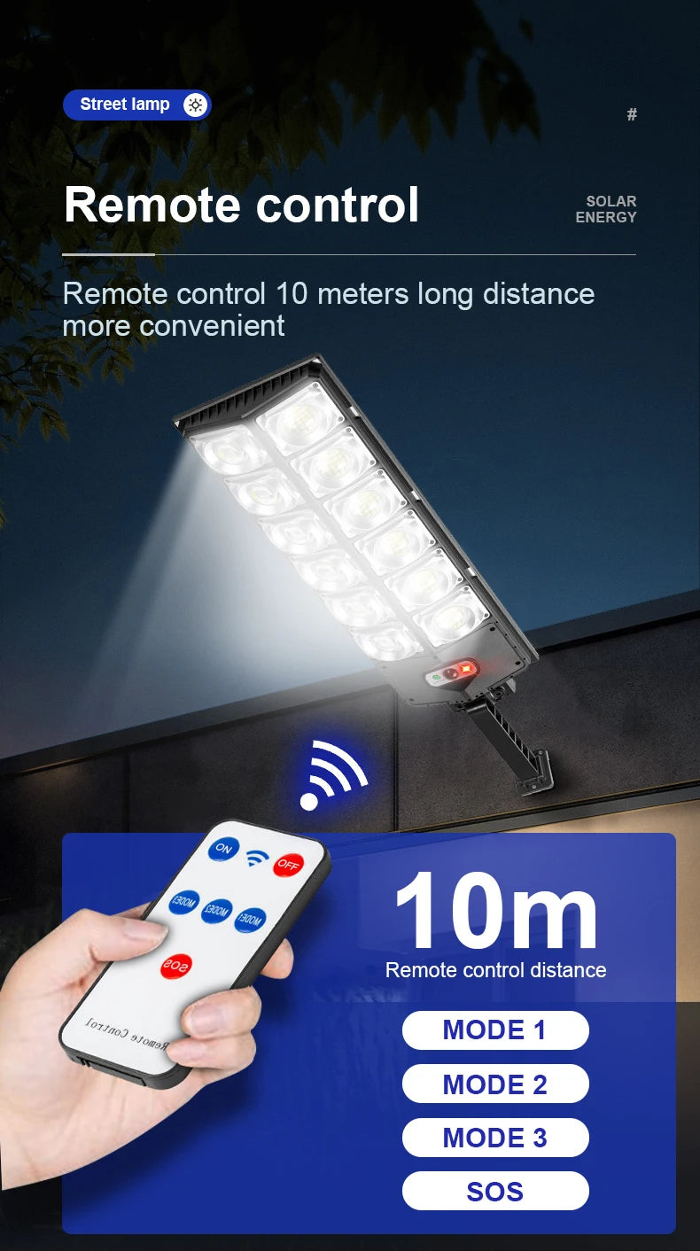 9990000000LM Most Powerful LED Solar Light Outdoor Motion Sensor Solar Lights IPX67 Waterproof Solar Street Lamp Garden Lantern