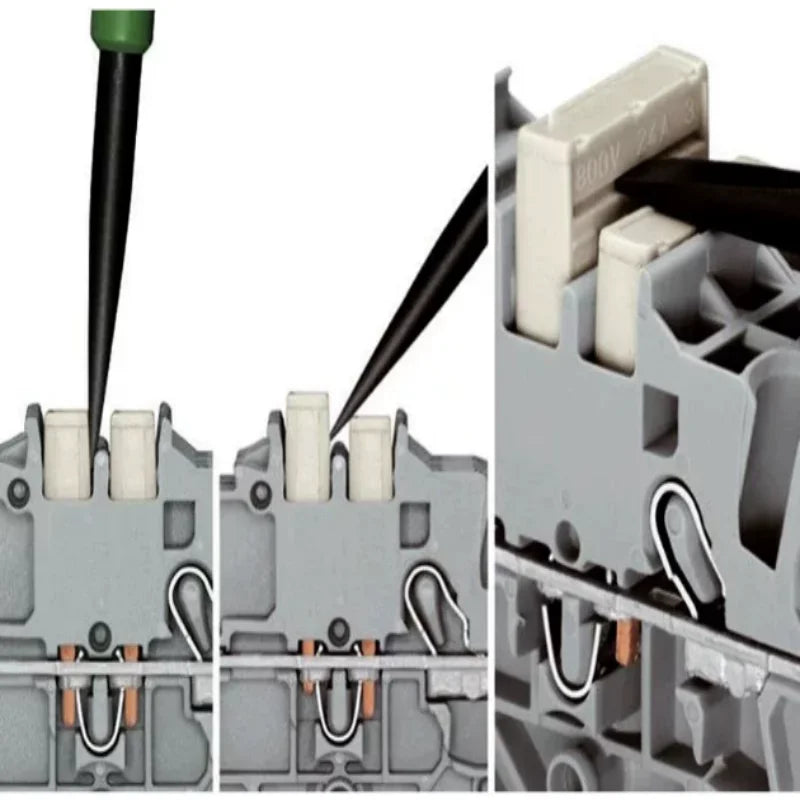 Ready Stock WAGO 2001‑402/403-410 2‑Way Comb Jumper Bar 17.5A 800V Light Grey For 2001‑Series 4.2mm Spring Terminal Block