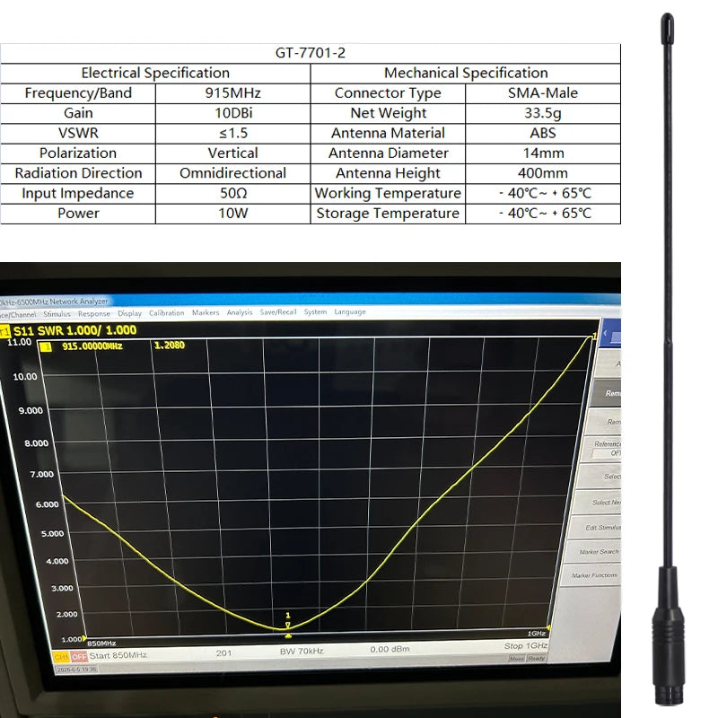 GIZONT LoRa 915MHz Soft Antenna 17CM 902-928MHz SMA Flexible Whip Antenna 20CM For MeshTastic LoRaWan ESP 32 Teletransmission