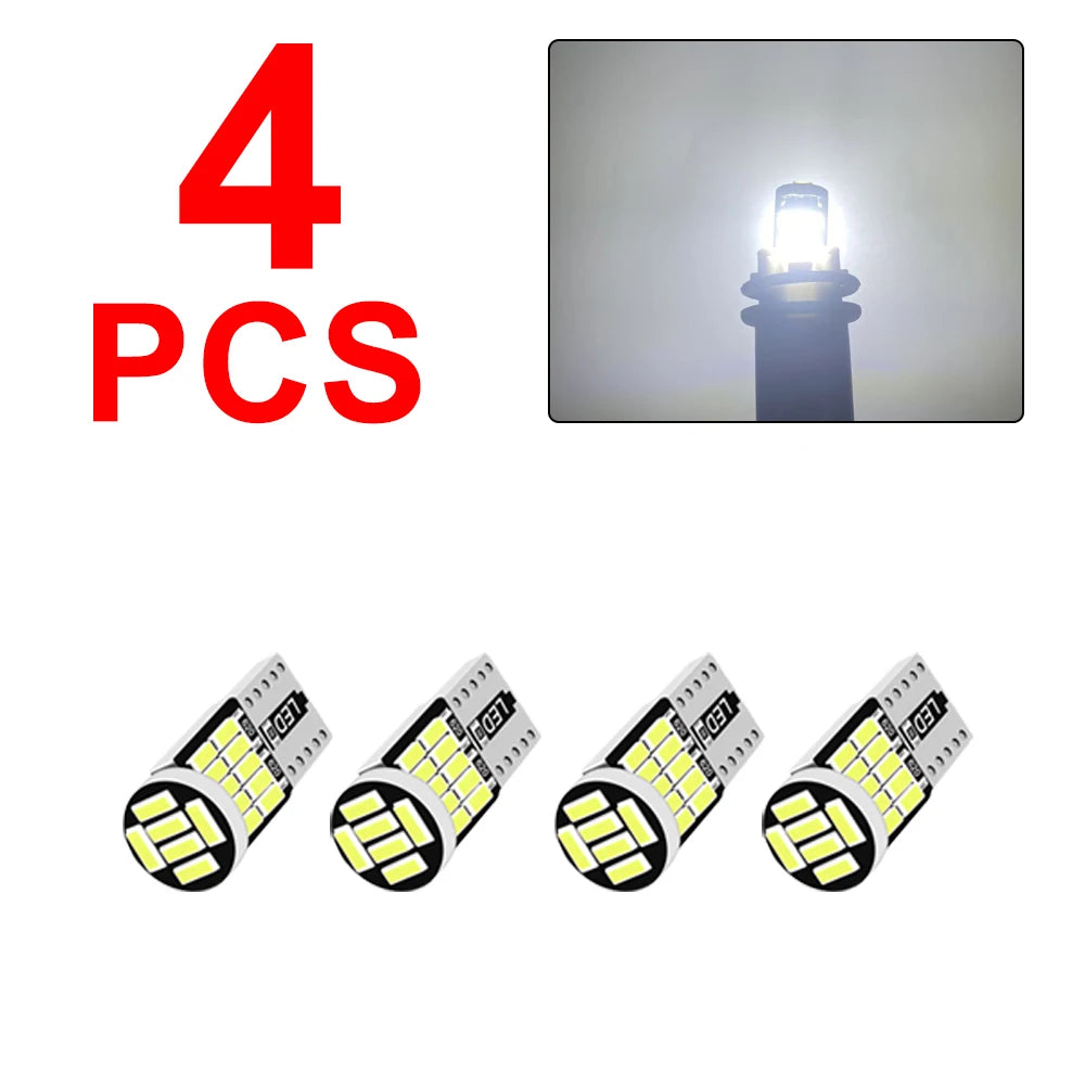 2/4/10/20 PCS T10 W5W LED Bulbs Canbus 12V 4014-26SMD 6500K White Car Interior Dome Reading Door Map Trunk License Plate Lights