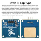 TTP223B Digital Touch Sensor Switch Module 1 Channel Capacitive Touch Module Gold-Plated Point Action Latch Type