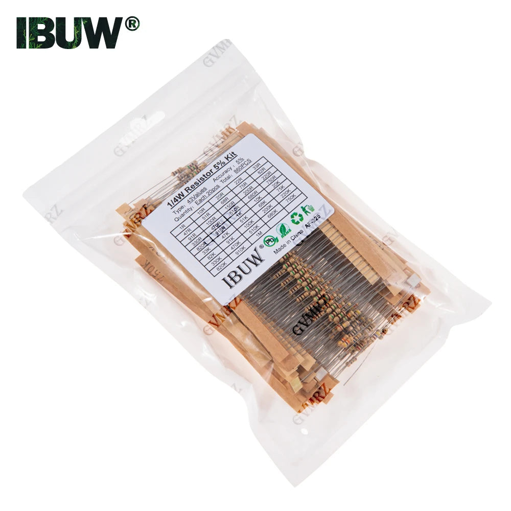 1/2W 1W 2W 3W Resistance 5% Metal Film Resistor Assortment Kit Set 30Kinds Each 5/10PCS 1R~750R 1K~820K Ohm
