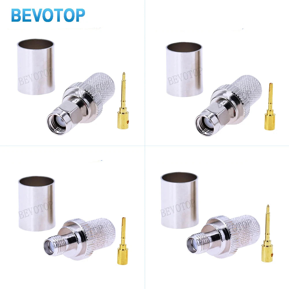 10Pcs/lot RG8 RG213 LMR400 SMA / RP-SMA Male / Female 50-7 RF Coaxial Connector 50Ohm SMA Connector for LMR-400 RG-213 RG8 Cabl
