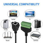 Rj45 to Screw Terminal Block 8P Connector Ethernet Rj45 Male Female to 8 Pin Screw Terminal Network Adapter Cable For CCTV DVR