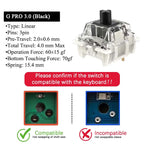 GATERON G Pro V3 3.0 Pro Switch 3pin for Mechanical Keyboard Pre Lubed RGB Linear Tactile White Yellow Red Silver Brown MX Axis