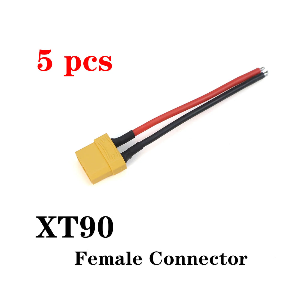 XT90 Male Female Connector Plug Silicone Wire 10AWG Tinned Copper 10cm Pair for RC Lipo Battery Drone FPV Car Boat Charger DIY