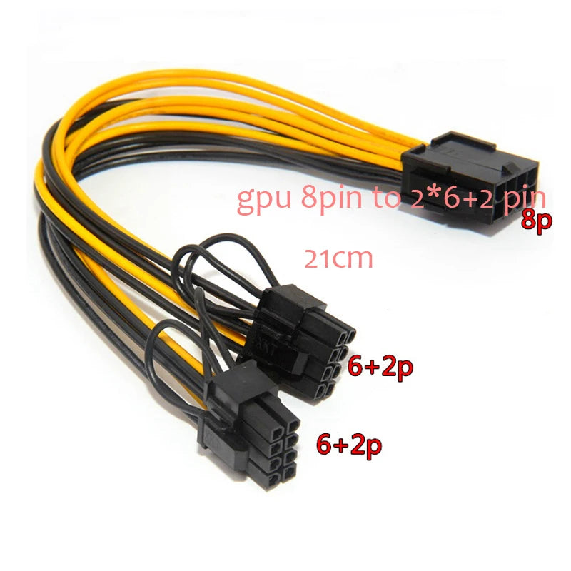 Multi Models 8Pin Adapter Splitter Power Cable 6Pin Cable 8Pin Cable SATA Cable Molex 4Pin for PCI Express GPU Video Converter