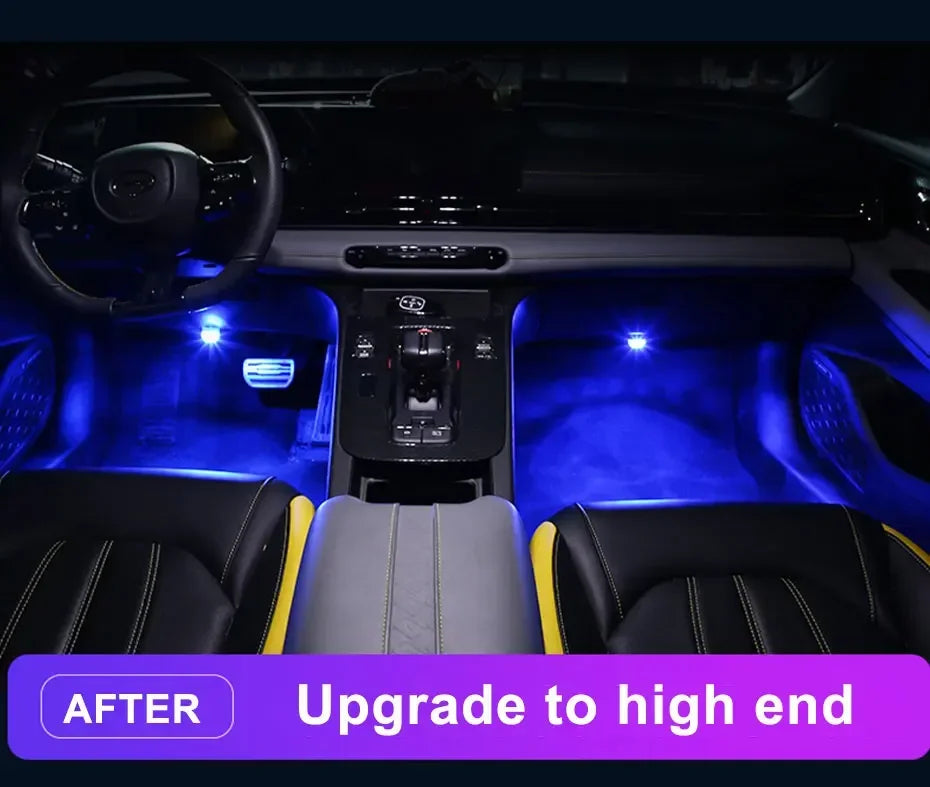 Wireless Adhesive LED Car Interior Ambient Light Remote Control Decor Auto Roof Foot Atmosphere Lamp Bicycle Tail Light