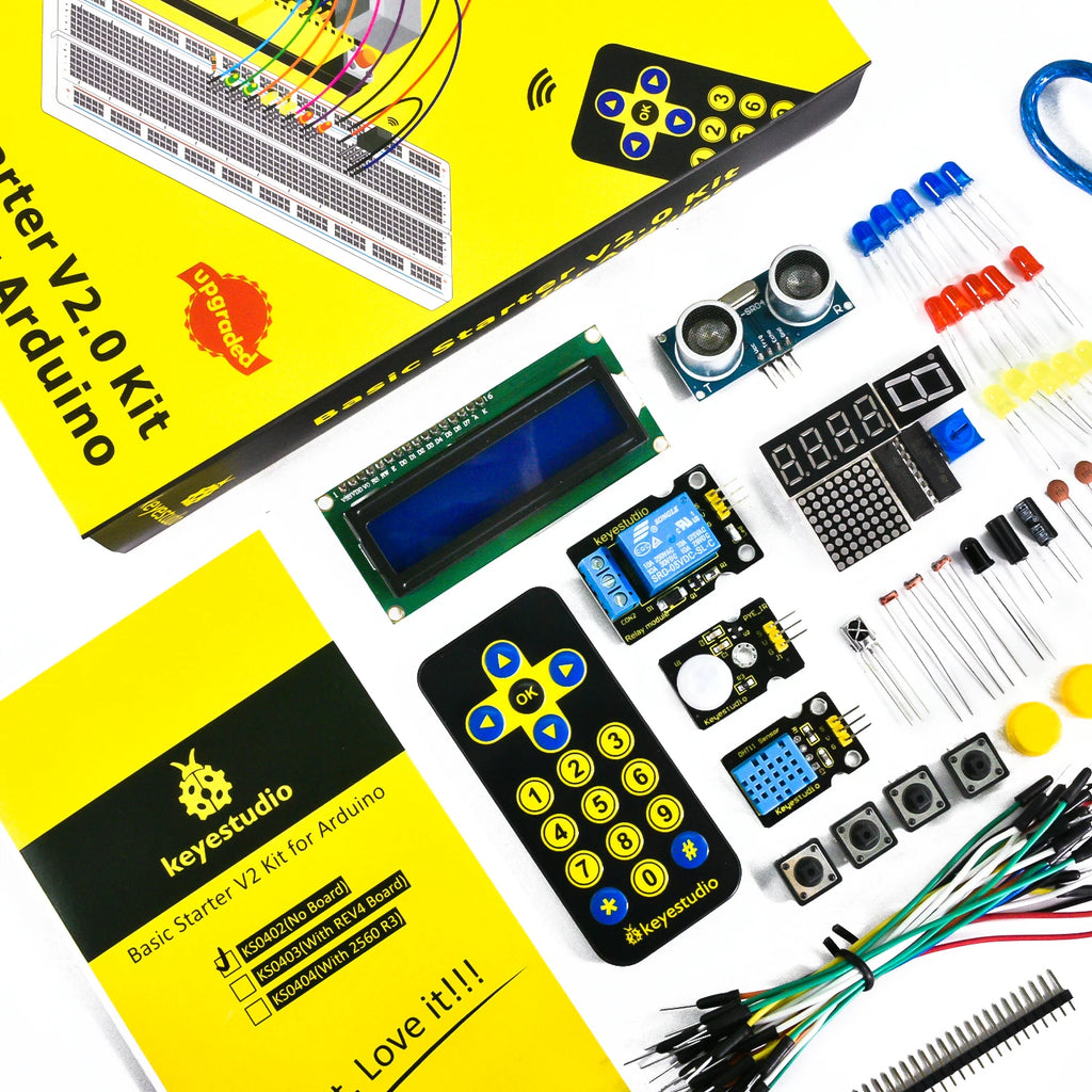 Keyestudio Basic Programmable Starter Kit For Arduino UNO R3 Projects&Mega 2560 R3 STEM Education Starter Kit DIY Electronic Kit