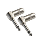 Pro-C Short Barrel Right Angle 1/4 6.35mm Black Nickel Mono Stereo Male Audio Plug Connector for Mixer Guitar Effect Patch Cable