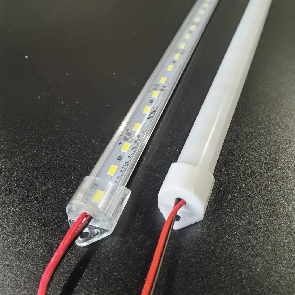 Factory Wholesale DC12V 10cm 20cm 50cm SMD 5730 5630 LED Hard Rigid Strip Bar Light Aluminium Shell +PC Cover LED Bar Light