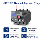 JR28 Series Thermal Overload Relay 25A 36A  Adjustable Current Motor Protection Electrical Overload Protector for AC Contactor