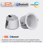 LED High-Efficiency Recessed, Ceiling Light Anti Glare Downlight,Tuya Bluetooth/ Zigbee matter Smart Lamp Lighting AC85V-260V