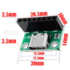 USB 3.1 Type C Connector 16 Pins Type-C Female Socket Receptacle Adapter Type-C 16Pin Adapter Board 8pin 512  Dual Resistor 5.1K