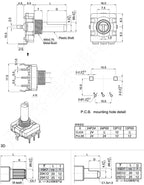 1pc EC16 Rotary Encoder 24 Position Pulse Digital Rotary 3Pin Amplifier Volume Switch Induction Cooker Switch 15/20MM Half Shaft