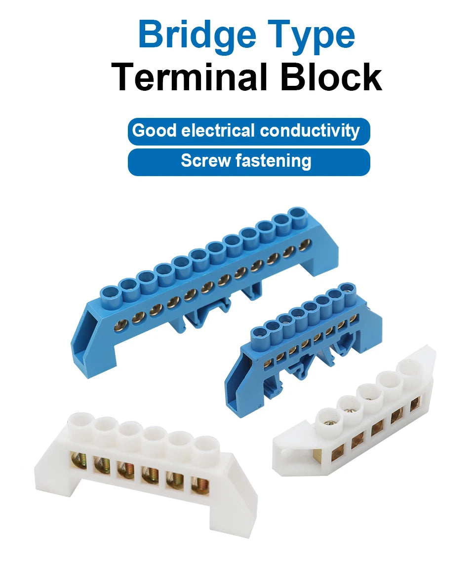 OMCH Terminal Bar 7x10 9x14mm Brass Ground Neutral Block High Conductivity Bridge Connector for Power Distribution Cabinet