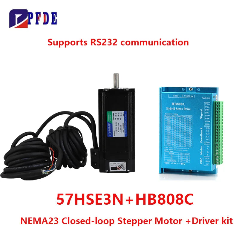 Nema 23 57mm Closed Loop Stepper Motor Kit DSP Easy Servo 3Nm /428 oz.in 1000 Line 4.2A  24-80V DC Steping Driver, CNC DC Motor