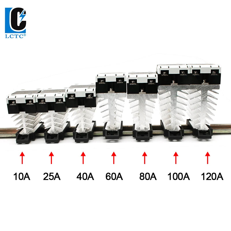 LCTC Solid State Relay Radiator Heat Sink SSR Single Phase DIN Rail 10A 25A 40A 60A 80A 100A 120A DC-AC AC-AA DD Zero Crossing