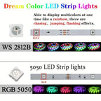 WS2812B 5050 RGBIC Smart LED Strip DC5V Flexible Tuya WIFI RGB Neon LED Light Chasing Effect Lights APP Control for Alexa Google