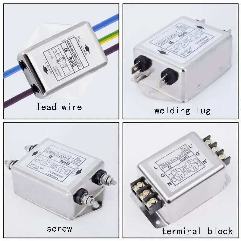 New 220V AC Anti-interference Power Supply EMI Filter CW4L2 CW4L2-20A-S CW4L2-6A-S CW4L2-10A-S CNC Purifier for Enhanced Perform