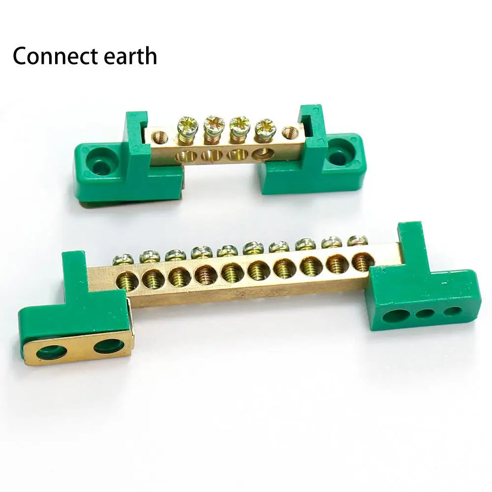 Copper Screw Terminal Block Bar Wiring Row Zero Ground Brass Strip Protection Flame Retardant Distribution Box Connection