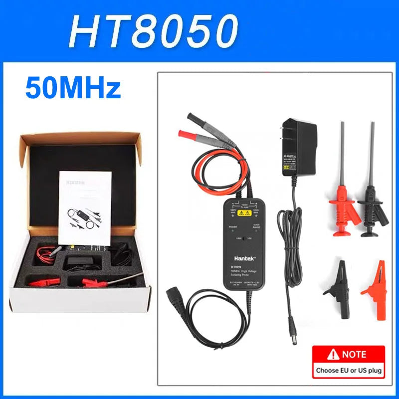 Hantek 100MHZ Oscilloscope HT8050/HT8100 High Voltage Differential Probe Isolation Probe LED Indicator Accessory Tools