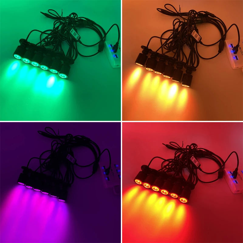 Dimmable LED Smart Bluetooth APP Control RGB Led Downlight for Wine Counter Display Kit Garage Display Case Shelf Mini Spotlight