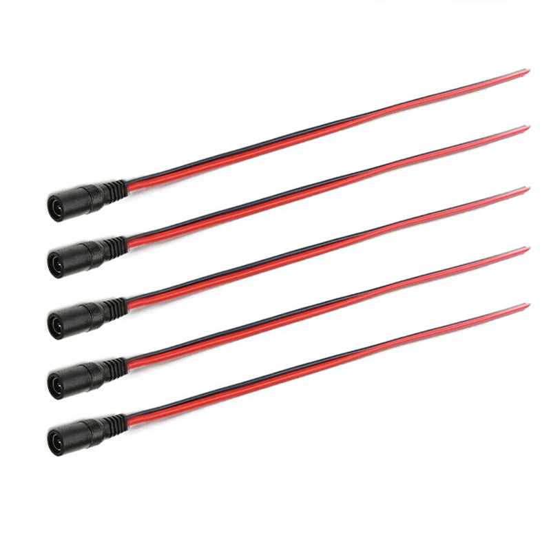 1 5 10piece Male Female DC Power Connector 5V 12V 5.5x2.1mm Wire Cable Plug Adapter for TV Camera 5050 2835 LED Strip Tape Light