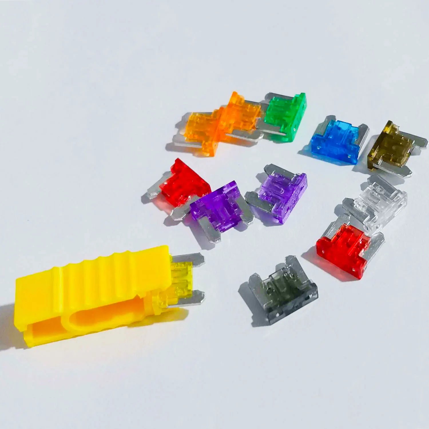 50pcs 100pcs Car Fuse Assortment Set 10 Sizes 2-35A Profile Medium Mini Micro Blade Type Fuses with Storage Box for Auto Truck