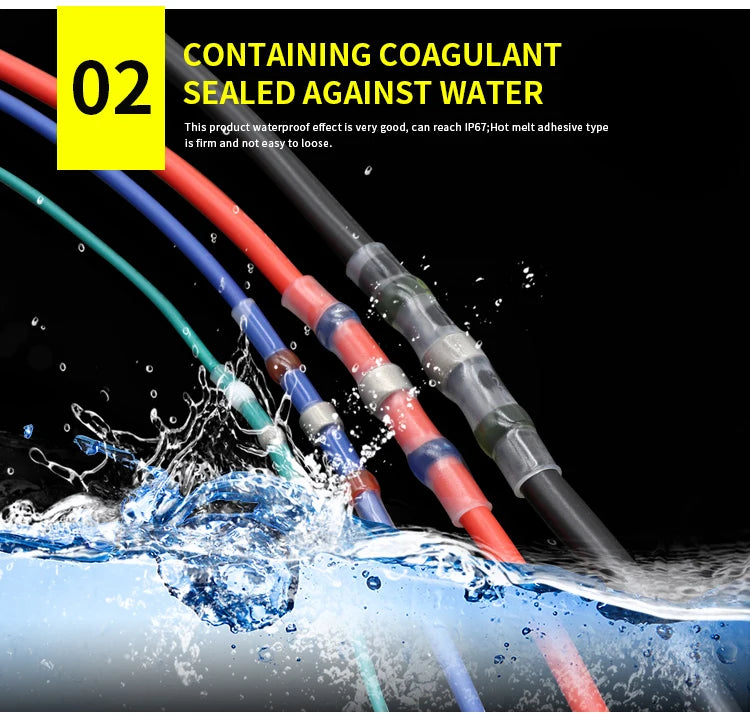 Solder Seal Wire Connectors 3:1 Shrinkage Rate Waterproof Electrical Cable Terminals Heat Shrink Tube Electrical Butt Splice