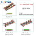 10PC SH 1.0mm Single/Double Plug Connector with Wire 60/80/120-1000mm Cable 2 3 4 5-12 Pin Jumper Line SH1.0 SHR