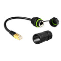 1PC RJ45 8p8c Waterproof Connector, RJ45 Male to Female, Panel Mount Type, Zinc Alloy Body+PA66 Plastic+Copper Contact 250mm