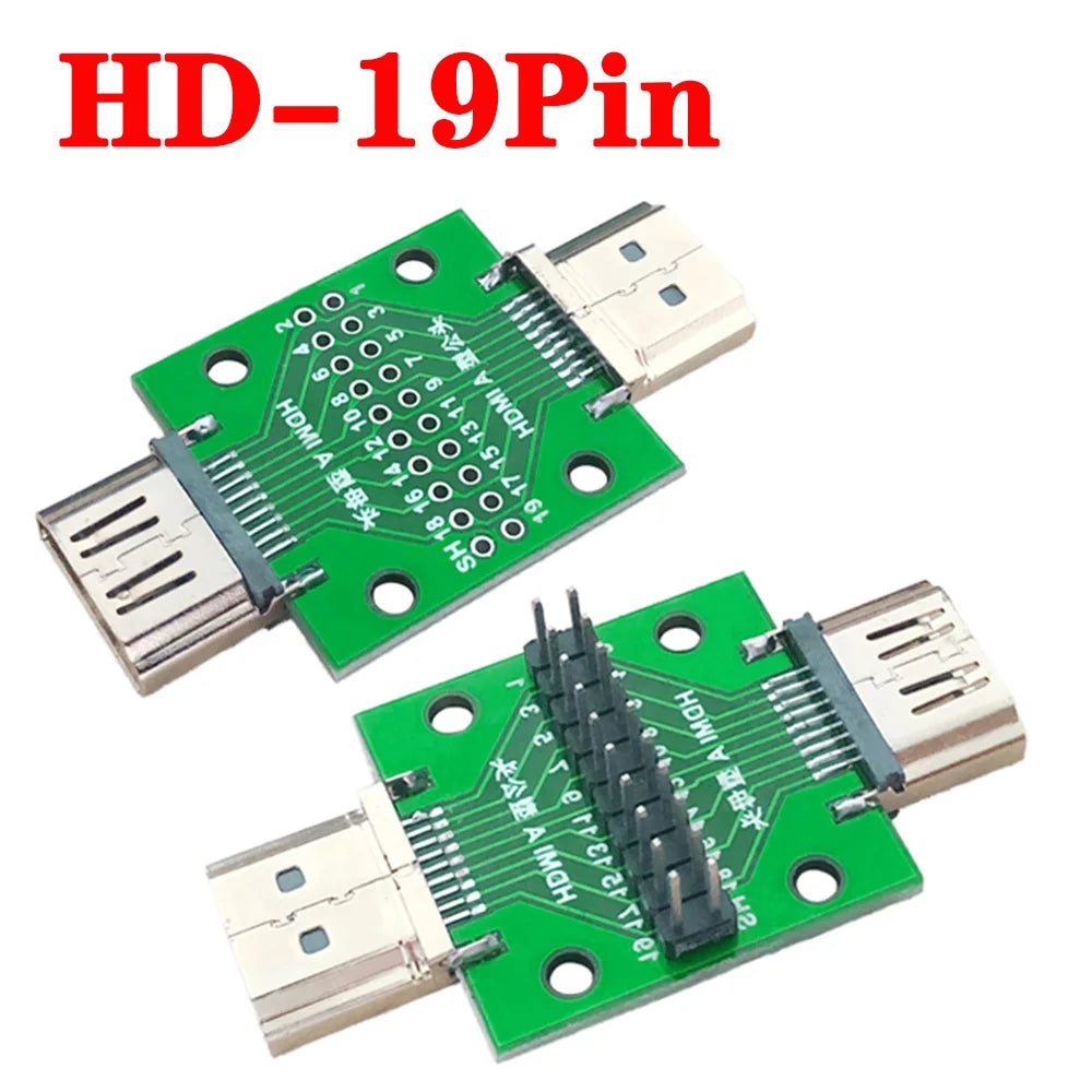1-5pcs HDMI-Compatible Male Female Test Board MINI Connector PCB 2.54mm Pitch 19pin DP HD A Female To Male Adapter Board