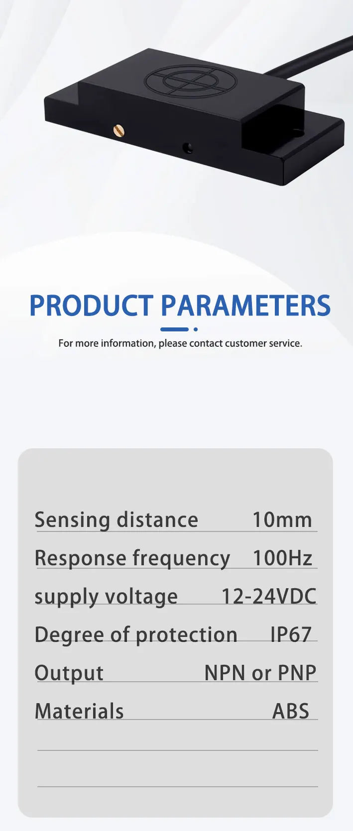 E2K-F Capacitive Proximity Switch Sensor 10mm Sensing Range NPN PNP 12-24V DC Square Capacitive Sensor