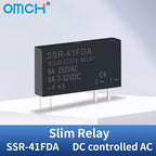 OMCH SSR-41FDA SSR-41FDD Slim Relay 250VAC 3-32VDC 6A Non-contact Din Rail Relay DC-AC DC-DC SSR Solid State Relay Module
