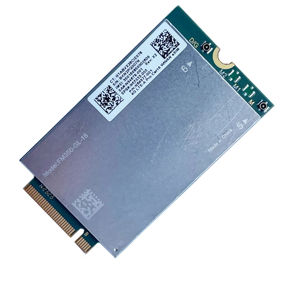 FM350-GL-16 LTE Cat16 M.2 Module eSIM GNSS Receiver SPS# N65633-005 4G WWAN Card For Laptop FDD-LTE TDD-LTE LTE-A Pro