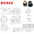 10Pairs DC Power Socket 5.5x2.1mm 5.5*2.5mm Panel Mount DC Power Plug DC Female Jack Connector